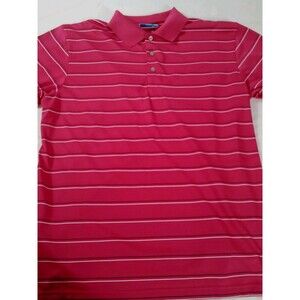 Men's Pro Tour Air Polo Short Sleeve Hot‎ Pink W Blue/ White Stripes SIZE XL